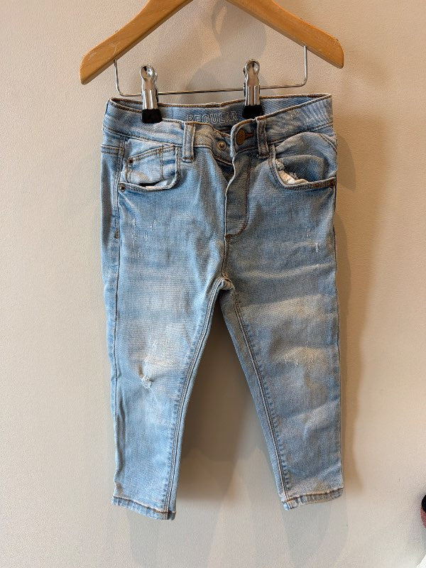 Ljósbláar gallabuxur Zara